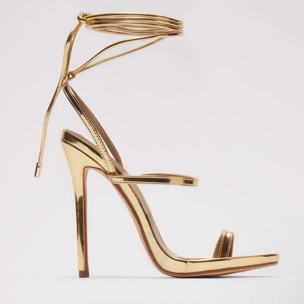 Fashion Nova Gold Strappy Heels